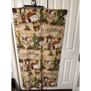 Vintage Snoopy Round Up Curtain Panel One Panel 1960's Woodstock Charlie Brown